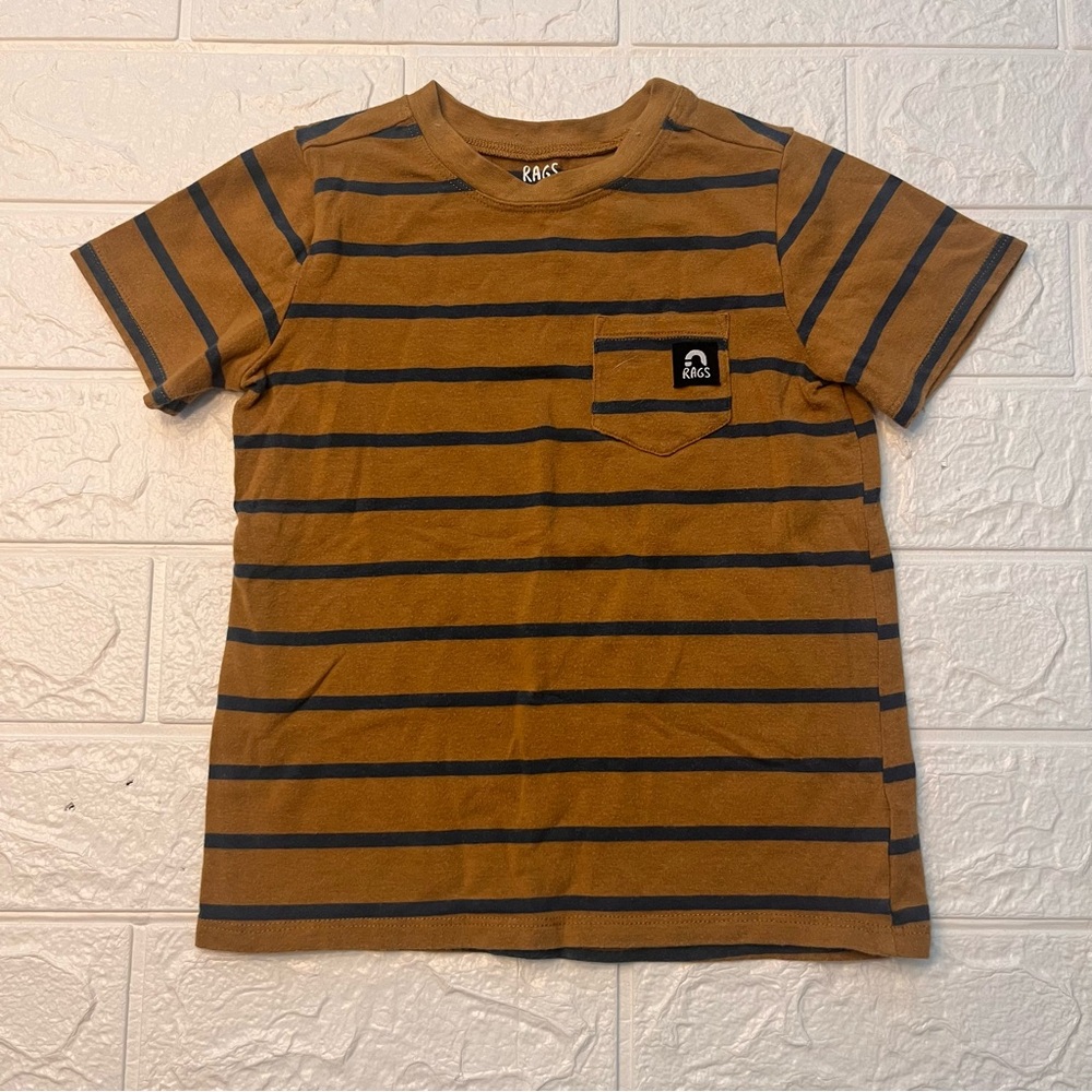 Rags size 2T Brown Striped Kids Tee